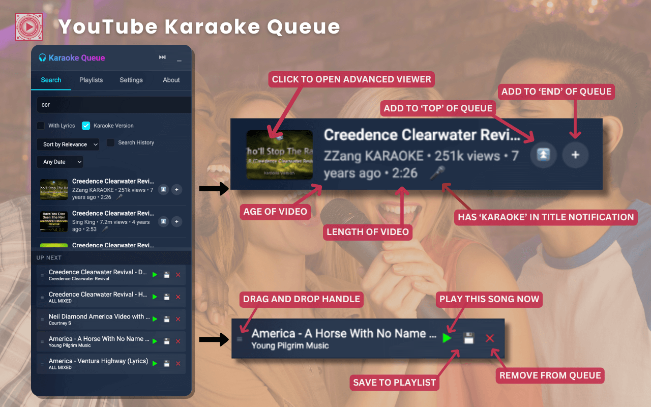 YouTube Karaoke Queue Screenshot 4